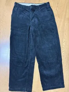 UNIQLO U ブラックコーデュロイ ワイドパンツ