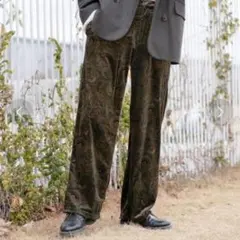 美品♥ クティール【M】ベロアパンツ ペイズリー柄 ゆるパンツ