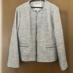 ユ*リ様 【Dessin】 ノーカラーツイードジャケット