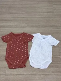 【12/15に処分します】ハート柄 ロンパース 2枚セット 3m/60cm