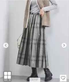 ユナイテッドアローズ シャンブレー タフタ プリーツスカート