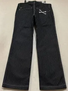 バンソン VANSON クロスボーン刺繍 ウォバッシュデニム パンツ