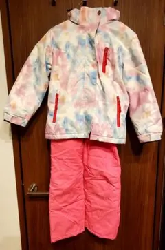 スキーウェア ３点セット　キッズ　ピンク　女　130　子供　スノボ　グローブ