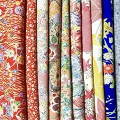 kja3771綺麗な着物はぎれ10枚セット 正絹 古布 縮緬 japanbela