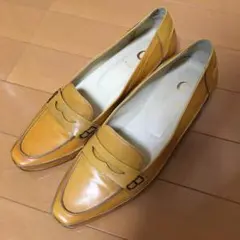 美品♡日本製 パンプス 本革 ヒール5cm 24.5 25 マスタード