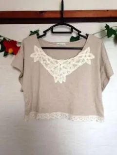 アースミュージック＆エコロジー★クロップド丈 コットン Tシャツ◆M