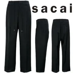 【美品・2021SS】sacai　ベロア 切替 スーツ パンツ【１】のサムネイル