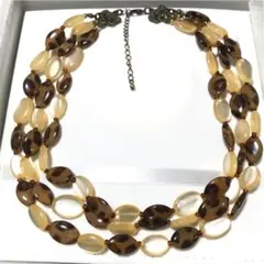 鼈甲調  3連  ネックレス