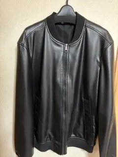 ZARA フェイクレザー ボンバージャケット ブラック