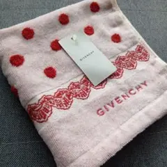 新品タグ付き　GIVENCHY ウォッシュタオル 　赤　水玉 35×35のサムネイル