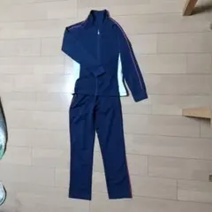 ネイビー/ホワイト ジャージ上下セットSサイズ(ガールズサイズ)