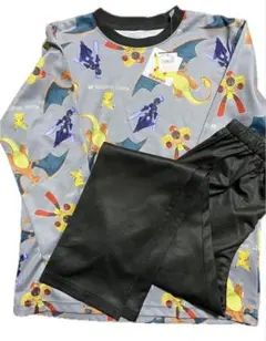 新品★ポケモン パジャマ 長袖 上下セット 150cm グレー ブラック