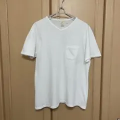 BARNS OUTFITTERS Tシャツ 半袖 Vネック 白 吊編み ポケットのサムネイル