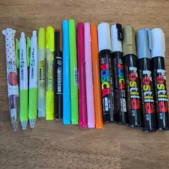 多色水性マーカー・蛍光ペン、ボールペンセット