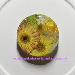 fu-8 ハンドメイド レジン ヘアゴム ブローチ ポニーフック