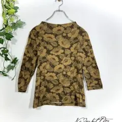 Swimming to the Moon 花柄カットソー M 総柄 七分袖