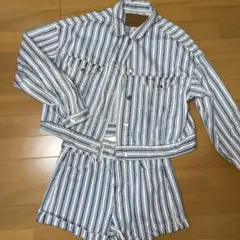 AMERICAN EAGLE ストライプジャケット・ショートパンツセット M