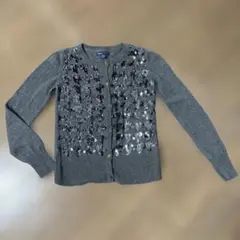 GapKids スパンコール グレー カーディガン 10-14cm