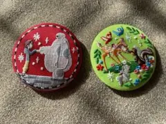 ディズニー刺繍缶バッジ2 ベイマックス バンビ