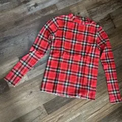 WEGO BROWNY レディース　チェック柄　ハイネックカットソー　長袖　F