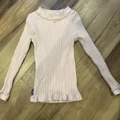 RAG MART リブ編みフリル長袖トップス 130