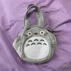 トトロ キャラクター バッグ グレー　どんぐり共和国　となりのトトロ　ポーチ
