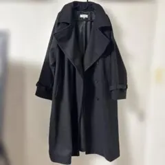 2WAYオーバーサイズソフトメルトンラグランロングトレンチコート