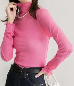 シアーインナー ハイネックメロープルオーバー