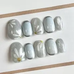 チ*☆様 【現品】ネイルチップ　マグネット　サテン　花　大幅値下げ