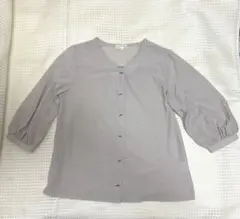 グローブ　grove　７分丈　Ｖネックカットソー　Ｌサイズ　ゆったりめ