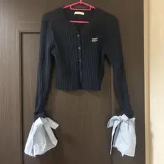 Chico 袖リボンシャツレイヤード　カーディガン