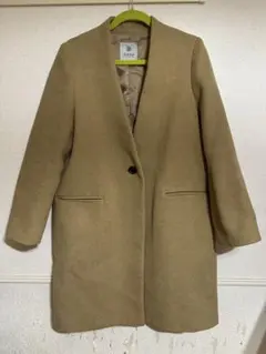 nano universe ノーカラーコート ベージュ ロングコート