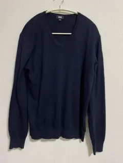 UNIQLO ネイビー Vネック ニット セーター カシミヤ M