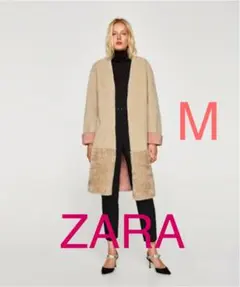 新品 ZARA ザラ ロングコート ベージュ ピンク Ｍ