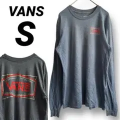 VANS バンズ 長袖 Tシャツ ロンT Sサイズ ブルー系 レトロ 古着
