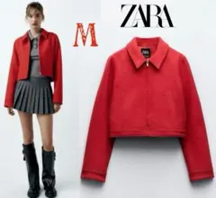 新品 ZARA テクスチャー ジャケット M ジャンパー ラスト1点！