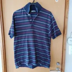 ユニクロ DRY POLO SHIRT XL ネイビーと赤のストライプ