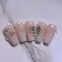 ワンホン ベイビーブーマー グラデーション オフィス 結婚式 ネイルチップ