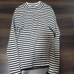 mezzo piano 長袖カットソー M 白黒ストライプ