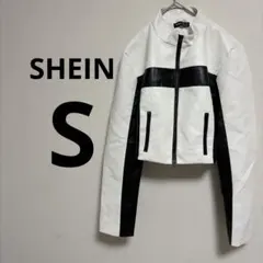 SHEIN クロップドジャケット Sサイズ ホワイト・ブラックのサムネイル