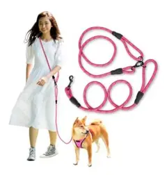 新品未使用！Wagoo 犬 リード 2本 ピンクのサムネイル