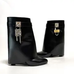 極美品 ジバンシィ 黒レザー シャークロックブーツ 36 牛革のサムネイル