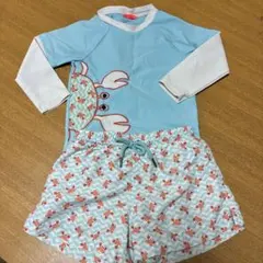 SUNUVA 水色 カニ　水着　スイムウェア　セット　ラッシュガード