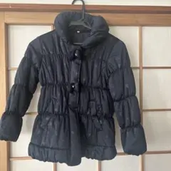 ハート模様 ブラックダウンコート