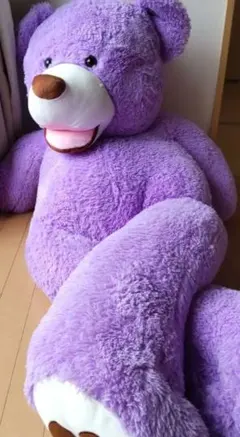 テディベア　クマのぬいぐるみ　紫　特大
