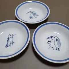 池田満寿夫氏デザイン ペンギンのイラスト入り 陶器皿 8枚セット 取皿