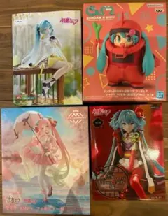 初音ミク フィギュア 4種セット 桜ミク シャアザクぐるみ 椿　カナリア