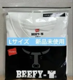 【ヘインズ】ビーフィー Tシャツ Lサイズ ホワイト綿100 白 男女兼用 半袖