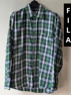 AN0528 FILA チェック柄 長袖シャツ Lサイズのサムネイル
