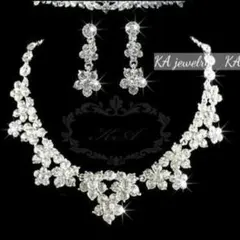 新品 ウェディング2点セットアクセサリー高品質 ネックレスイヤリング